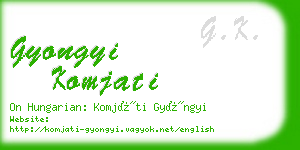 gyongyi komjati business card